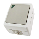 Выключатель о/у, 1 клавиша, с индикацией, 10А, 230В, IP54, серый